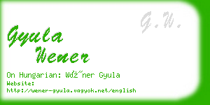 gyula wener business card